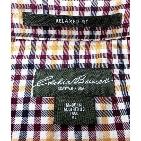 Eddie Bauer Shirt Size XL Extra Large Gray Flannel Button Down Outdoors Casual - Picture 7 of 16
